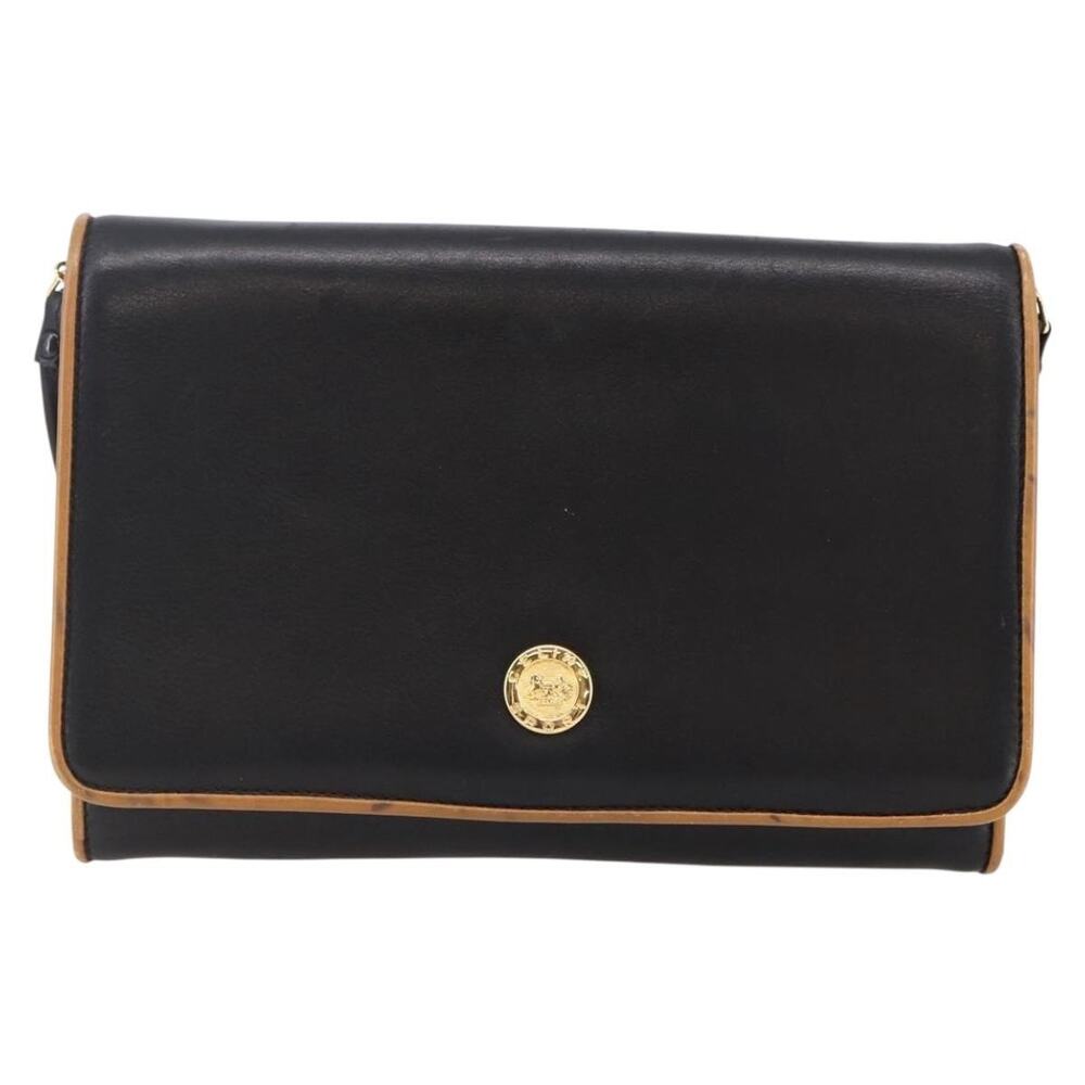 Celine Leather Shoulder Bag Black